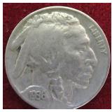 1936P Buffalo/Indian Head Nickel