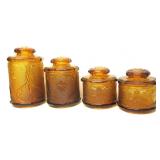 Tiara Amber Glass Kitchen Cannisters