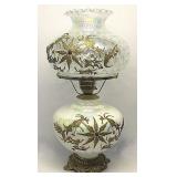 Antique Iridescent Gone With The Wind Parlor Lamp