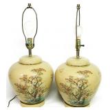 Oriental Glass Table Lamps 25'T