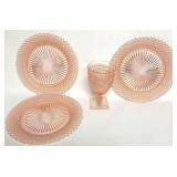 Vtg Miss American Pattern Depression Glass Plates