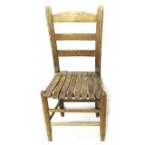 Antique Ladder-Back Chair Slat Style Seat