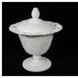 Milk Glass Candy Dish 6.5'T