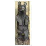 Hand Carved Wood Bear Yard Statue 55'T