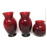 Red Glass Vases