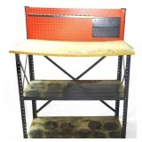 Metal Shelving Unit Wood Top 35.5'Wx20'Dx48'T