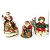 Santa Music Box W/Santa Sculptures