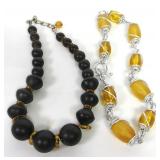 Wood Necklace W/Lucite Necklace