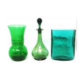 Vintage Green Glass Vases,Perfume Bottle