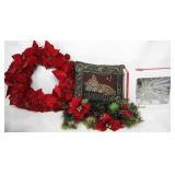 Christmas Wreath,Star Tree Topper,Throw Pillow