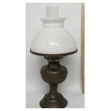 Made In England Duplex Oil Lamp Hobnail Shade