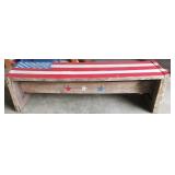 Painted American Flag Wood Bench