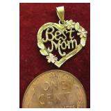 Best Mom Charm Marked 14K - 1.1g