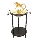 Victorian Style Wash Stand W/Arnel Wash Bowl