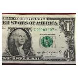 $1 2021 Star Note Ser# I00287007*