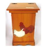 Rooster Themed Wood Trash Can 16'x14'x25'T