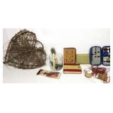 Twig Heart,Leather Pieces,Note Books,Sewing Kit