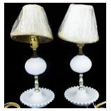 Hobnail Milkglass Lamps 16'T