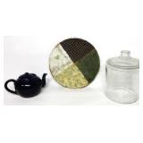 Pottery Platter,Snak Jar,Teapot
