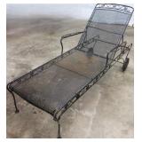 Vintage Patio Lounge Chair w/Red Cushion