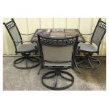 Tile Top Table w/3 Swivel Chairs