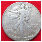 1942D Walking Liberty Silver Half Dollar