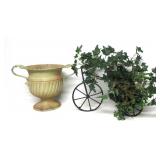 Alum Urn W/Artificial Plant