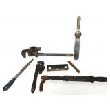 Vtg Tools,Pipe Wrench,Level,File