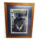 Wormy Wood Framed Cowboy Photo 19.5'x25.5'