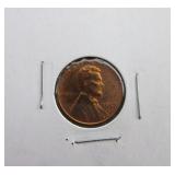 1957d Red BU Wheat Cent