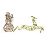 Snowman &Deer Yard Art