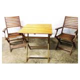 Wood Patio Table w/Chairs 25.5' x 26.5'