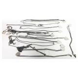 10 Plus Silvertone 24' Heart Necklaces