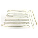 Qty 10 Gold Tone Necklaces 24'