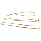 3 Qty Gold Tone Necklaces 24'