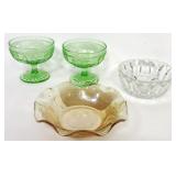 Depession Glass Sundae Glasses,Carnival Bowl
