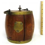 Antique English Oak Biscuit Barrel