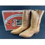 Justin Tan Leather Cowboy Boots, NEW