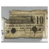 1861 Central Railroad & Banking GA 10 Cent Note