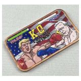 1oz Copper Bar, Trump/Biden KO Colorized .999