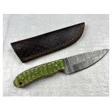 Damascus Steel Fixed Blade Knife w/ Sheath