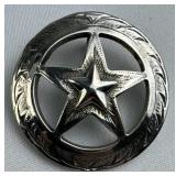 Mexico Silver Coin Star Engraved Pendant, 90%