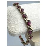 925 Silver Ross Simons 18 Heat Treated Ruby Bracel