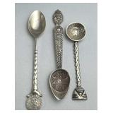 (3) 925 Sterling Silver Souvenir Spoons, Mexico