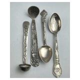 (4) 925 Sterling Silver Souvenir Spoons, Mexico