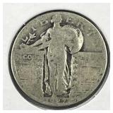 1927-D Standing Liberty Silver Quarter, US 90%
