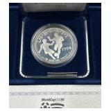 1994 Silver Proof World Cup Soccer Dollar, 90%