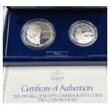 1993 Silver Proof Dollar & Silver Half, Bill of