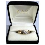 10K Yellow Gold & White Sapphire Wedding Band