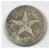 1949 Cuba Silver 20 Centavos, Details-Bent